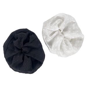 Express Scrunchies Women’s OS Bundle of Two Black and White Polka Dot Hair Ties